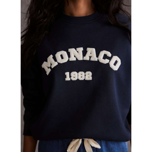 Mint Velvet Navy Monaco Slogan Sweatshirt